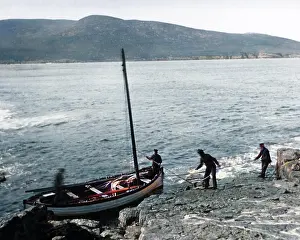 Barra: Fishermen returning from Barra Head, Scotland