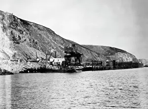 Fishguard: Fishguard Harbour Railway Station construction, South Wales