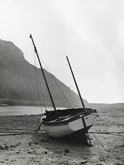 Fishing boat on the beach at Seaton, Devon