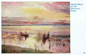 Irrawaddy: Fishing boats on the Irrawaddy River, Myanmar