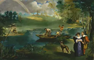 Arm In Arm: Fishing, by Edouard Manet, 1862-63, French impressionist