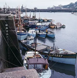 Moored: The Fishing fleet moored in Brixham Harbour, Devon