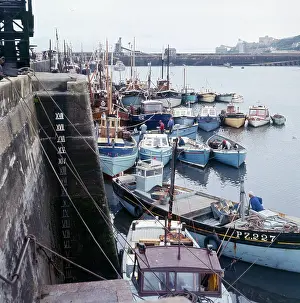 Moored: The Fishing fleet moored in Brixham Harbour, Devon
