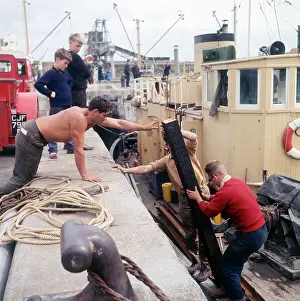 Moored: The Fishing fleet moored in Brixham Harbour, Devon