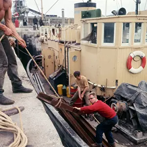 Moored: The Fishing fleet moored in Brixham Harbour, Devon