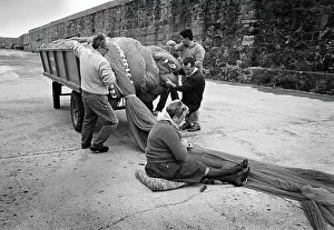 Stitching: Fishing net cart, Bermeo, Spain