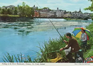 Blackwater: Fishing on the river Blackwater, Fermoy, County Cork, Irelan