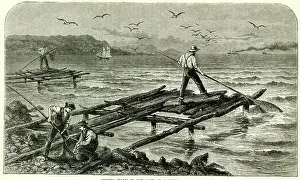Stages: Fishing stages on the St Lawrence River, Canada