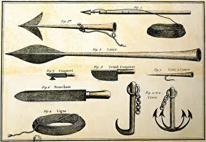 Knive: fishing, whaling, instruments, harpoons, knives