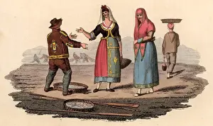 Manners: The Fishmonger'. Housewives in Naples, Italy