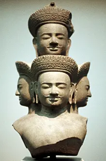 Shiva: Five-headed bust of Shiva, third divinity of Hindu
