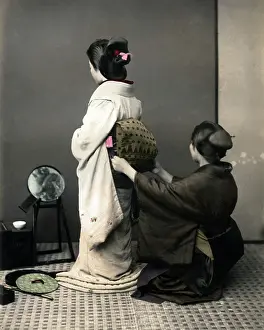 Fixing: Fixing obi sash, Japan