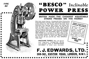 F.j.edwards: F.J.Edwards Besco Machine Tools: Besco Power Press