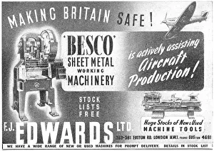 F.j.edwards: F.J.Edwards Machine Tools For The Aircraft Industry