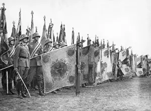 Labeled: Flag ceremony at Memorial Day in Berlin, 1935