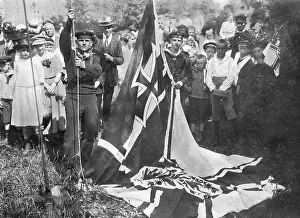 Mandate: Flag hoisting after the plebiscite in Schleswig, 1920