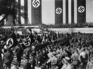 Absperrdienst: Flag parade on Tempelhof Field on May 1, 1934