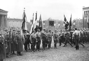 Handed: Flag presentation, 1933