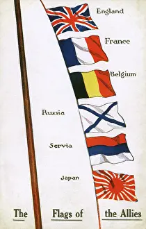 Servia: Flags of the Allied countries during WWI