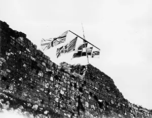 Interested: Flags of the great powers on the city walls on Shkoder, 1912