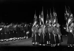 Handed: Flags presentation of the BDM in Berlin, 1936