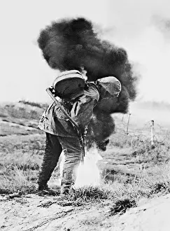 Thrower: Flame thrower during an exercise, 1943