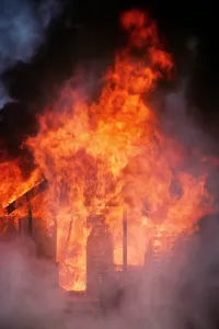 Engulfed: Flames Engulfing a House on Fire
