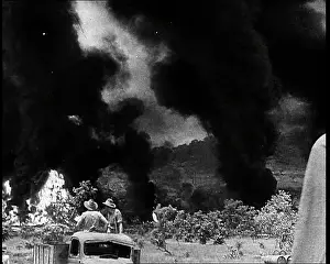 Emitting: Flames and Smoke Emitting From a Supply Dump
