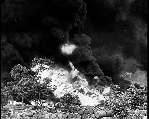 Emitting: Flames and Smoke Emitting From a Supply Dump