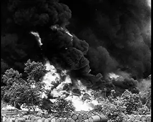 Emitting: Flames and Smoke Emitting From a Supply Dump