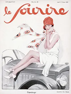 Expose: Flapper posing ona Car Bonnet - 1927