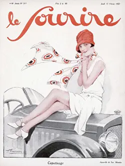 Expose: Flapper posing ona Car Bonnet - 1927