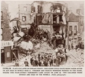 Tenements: Flats collapse in a Fenian Street, 1963