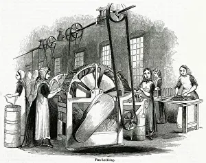 Marshalls: Flax Heckling at Leeds, Flax Mill 1843