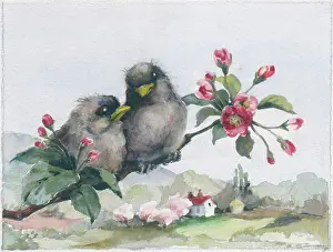 Orton: Two Fledglings on an apple blossom bough