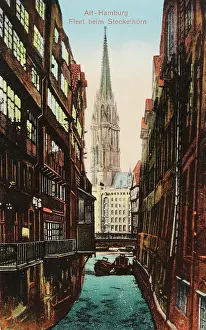Steeples: Fleet at the Steckelhorn in Hamburg