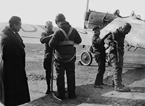 Parachutes: Flight crew before the takeoff, 1926