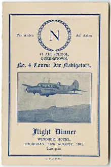 Thursday: Flight Dinner menu card for 47 Air School