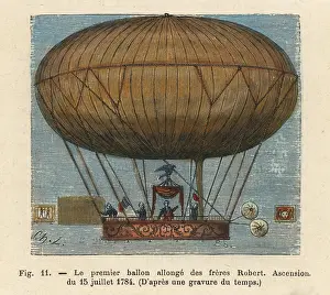 Sellier: Flight of a dirigible hydrogen balloon by the