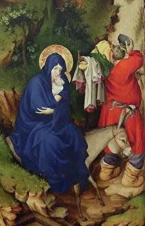Baerze: Flight into Egypt, Crucifixion Altarpiece, Musee