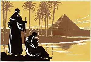 Asta: The Flight into Egypt with pyramid