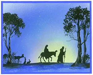 Schermele: The Flight into Egypt with rabbits and fawn