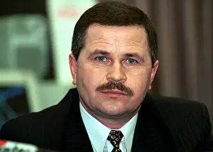 Budarin: Flight engineer Nikolai Budarin during press-conference