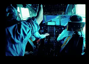 Lyneham: Flight simulator in use, RAF Lyneham, Wiltshire