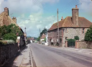 Beeding: Flint cottages, Beeding, South Downs