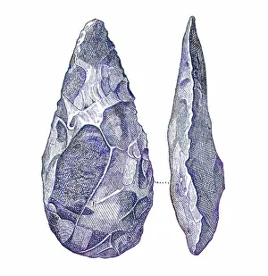 Figuier: Flint Hatchet, Stone Age Tool