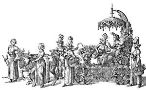 Sheaf: Float at the pageant and knights games celebrated by John Fr