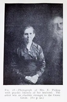 Spectres: Floating veiled spirit head above couple