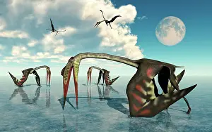 Searching: A flock of Quetzalcoatlus searching for food