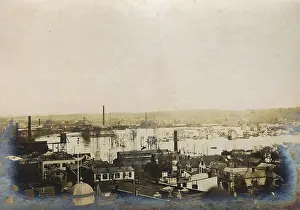 Passaic: Flooded river, Passaic, Passaic County, New Jersey, USA